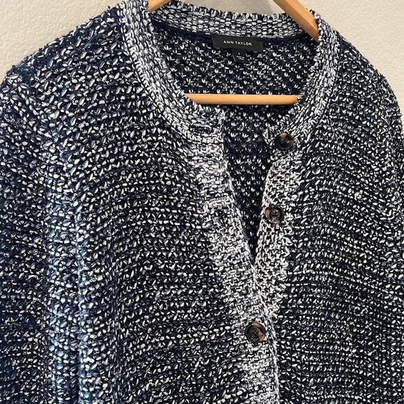 Ann Taylor Metallic Knit Sweater Blazer | Size Small - Picture 2 of 7